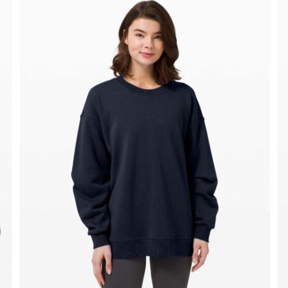 Lululemon Perfectly Oversized Crew Sweatshirt True Navy Size XL fits 12 or 14 - Picture 1 of 6